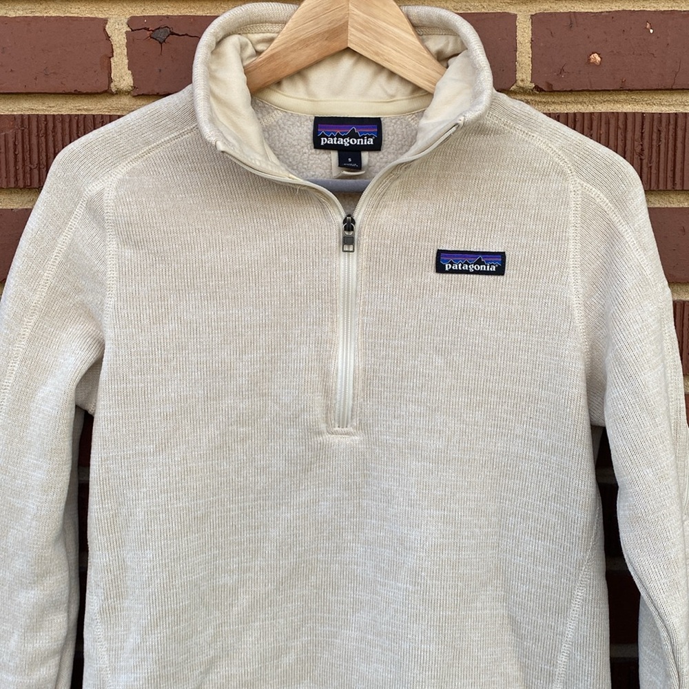Patagonia‎ Women's 1/4 Quarter Zip Better Sweater Pullover in Oyster White Small - Picture 3 of 11